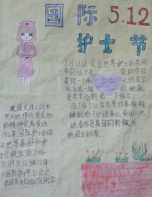 2017年护士节手抄报,白衣天使治病救人
