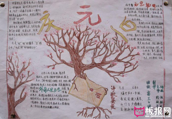 2018年庆祝元旦手抄报图片，庆元旦