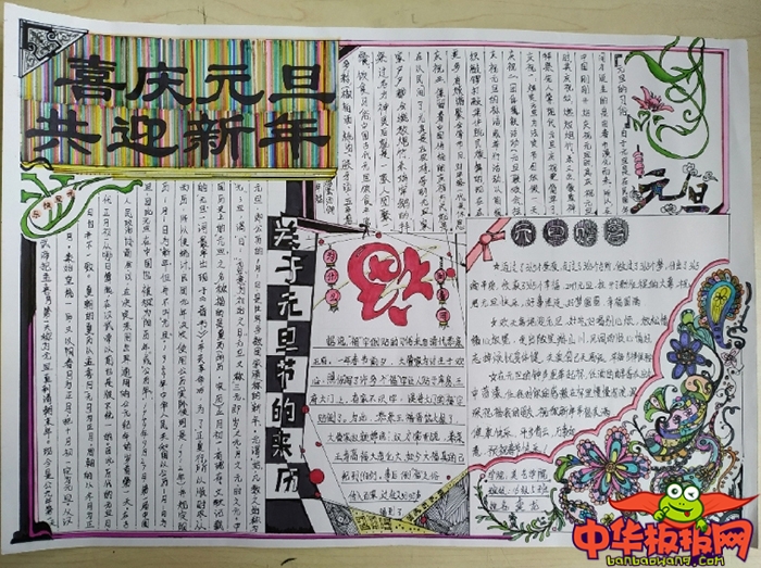 2019年元旦手抄报图片大全，新年到