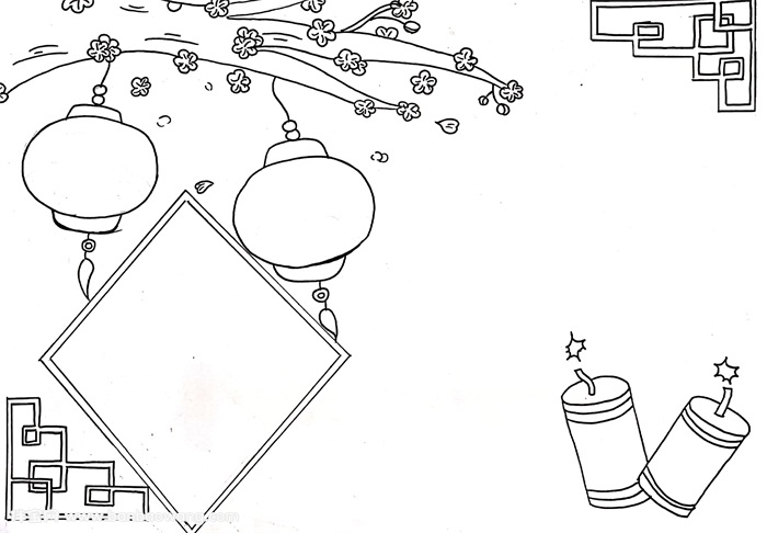 元旦手抄报模板，简单漂亮元旦节手抄报