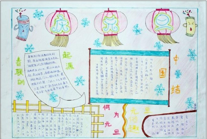 2016庆元旦手抄报