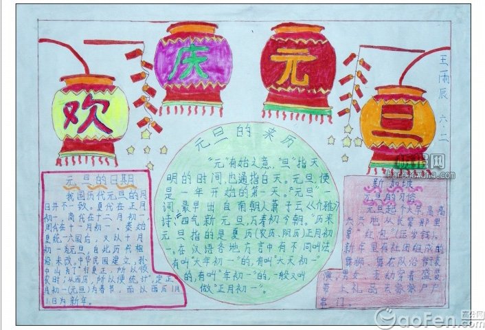 关于元旦手抄报