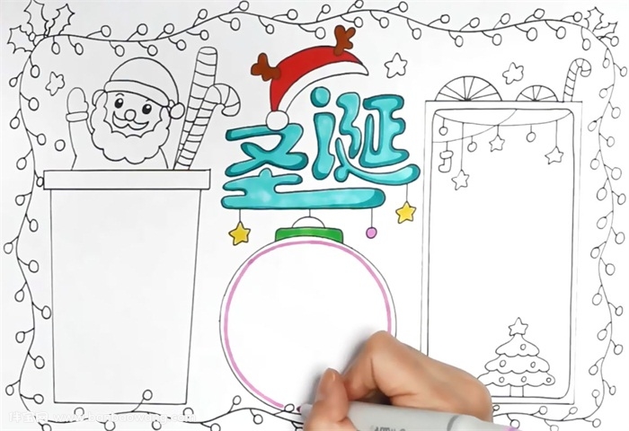 圣诞节主题手抄报怎么画