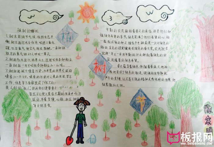 小学生植树节手抄报，植树的好处