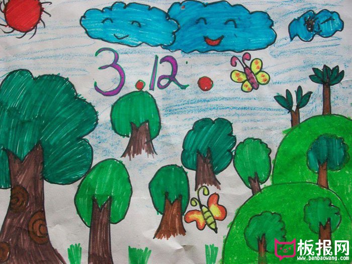 2018年小学生植树节手抄报，一起去植树