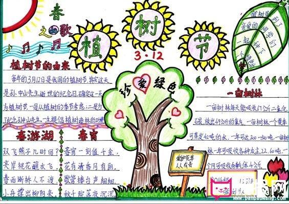 植树节手抄报，珍爱绿色