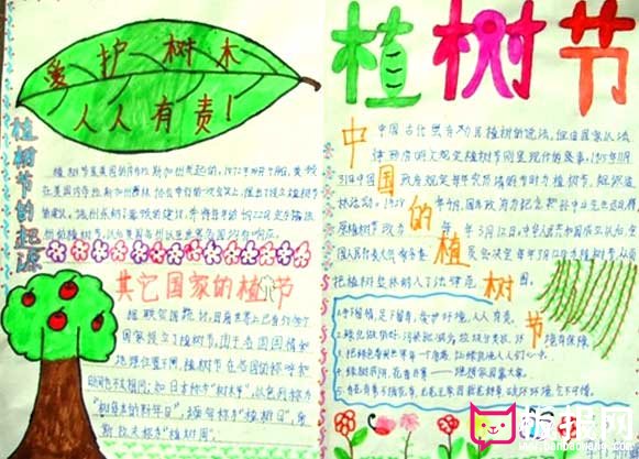 植树节手抄报图片素材大全,植树节手抄报