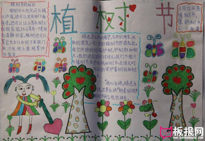小学生植树节手抄报图片，植树节
