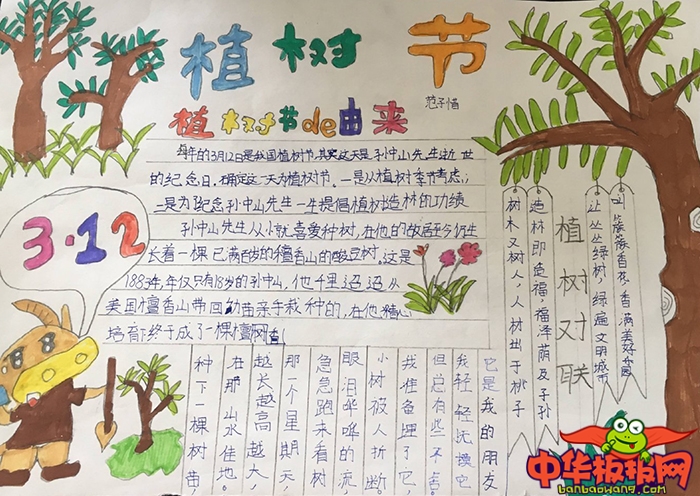最简单的植树节手抄报，植树节的由来