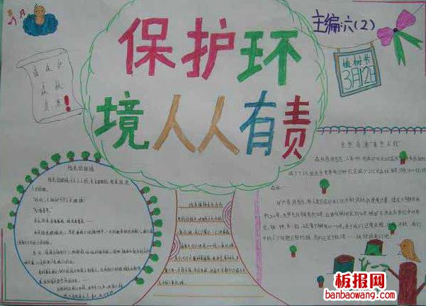 保护环境人人有责简单植树节手抄报