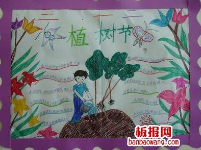 图画植树节手抄报