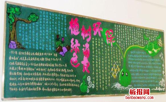 植树环保植树节相关黑板报如何设计