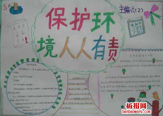 保护环境人人有责植树节手抄报