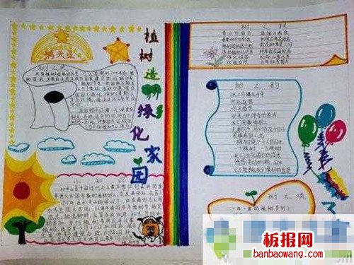 绿化国家植树节手抄报