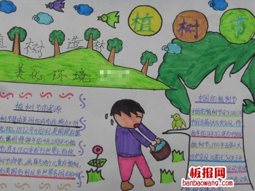 美化环境植树节手抄报