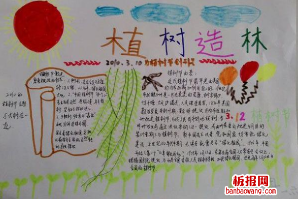 植树节由来手抄报图片