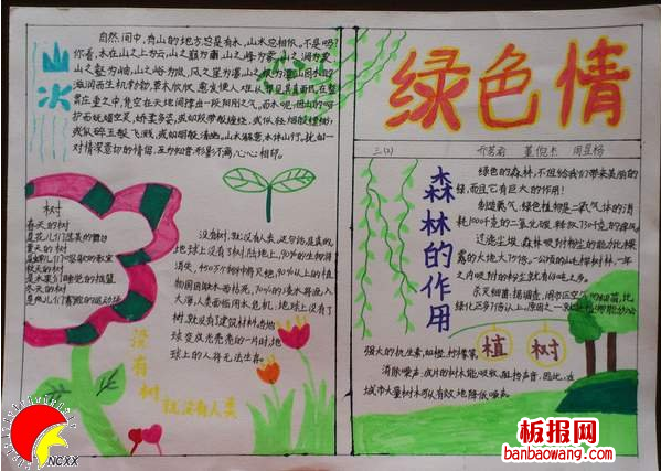 三年级植树节手抄报