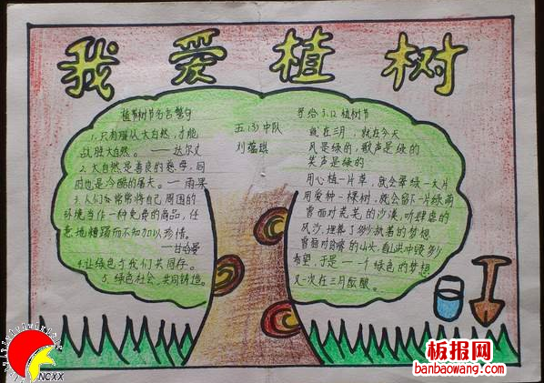 六年级植树节手抄报