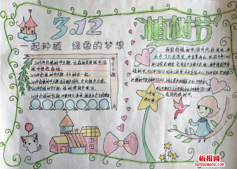 2014马年植树节手抄报