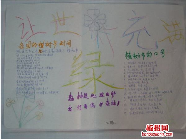 清明植树节手抄报