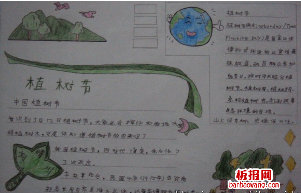 有关中国植树节的手抄报