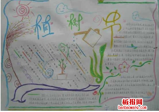 有关植树节的由来手抄报
