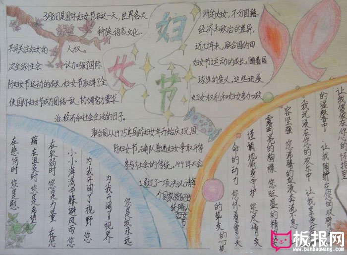 三八妇女节手抄报图片，妇女节到了
