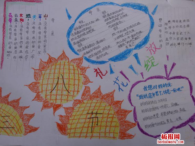 妈妈的节日妇女节手抄报