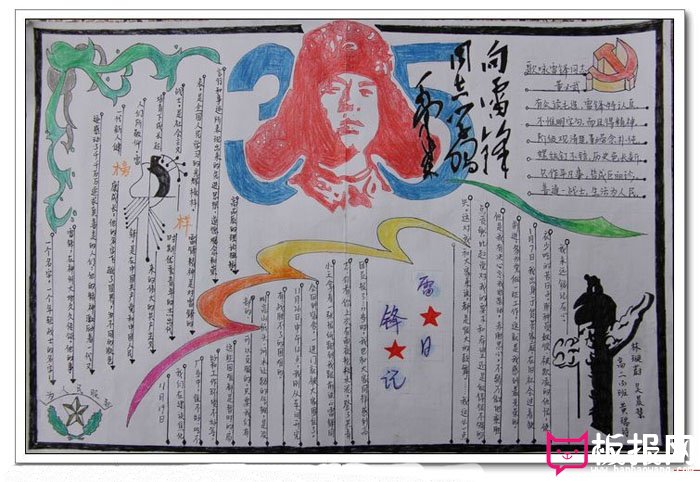 学雷锋手抄报，雷锋日记
