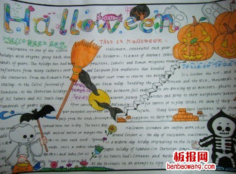 万圣节英语手抄报设计图