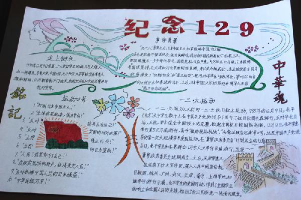 一二九手抄报资内容