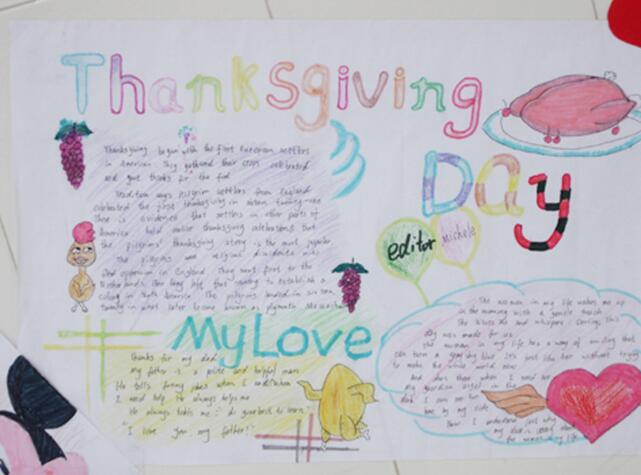 感恩节英语手抄报模板，感恩节Thanksgiving Day