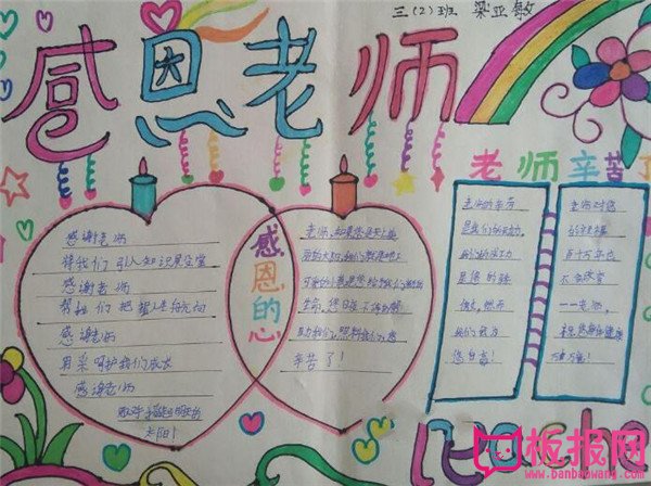 关于感恩老师的手抄报图片大全，学会感恩与爱同行（九张）