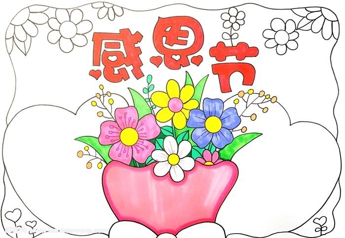 感恩节手抄报模板，小学生感恩节手抄报一等奖
