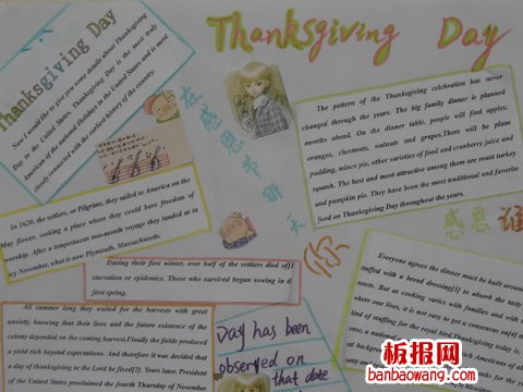 感恩节英文手抄报