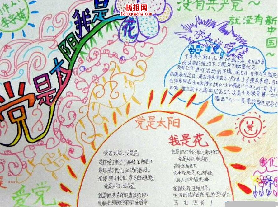 七一党的生日手抄报