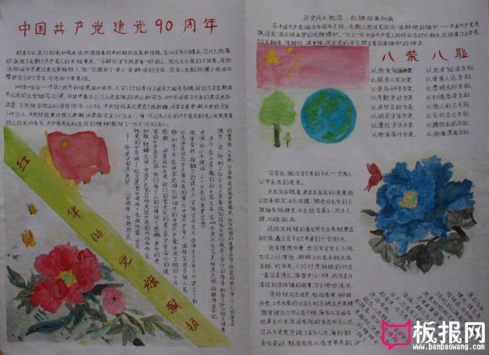 好看的七一建党节手抄报图片，回眸与展望