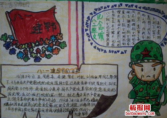 庆祝建军节手抄报图片