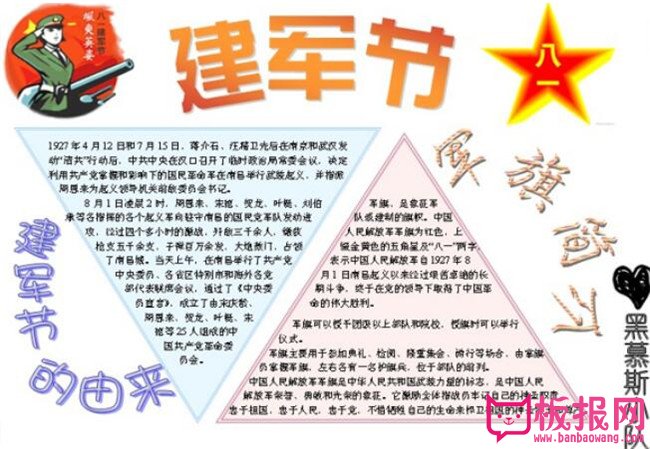 建军节的手抄报，军旗简介