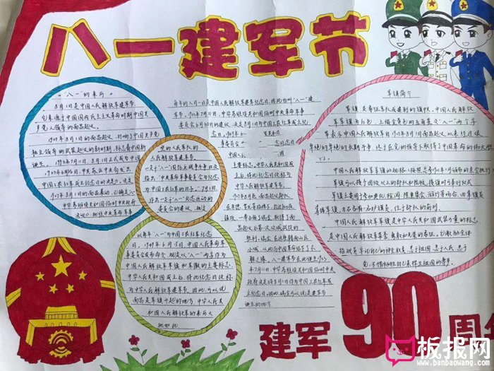 2018年建军节手抄报图片，衷心向党