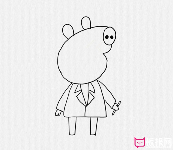 简单的儿童简笔画教程，小猪佩奇简笔画