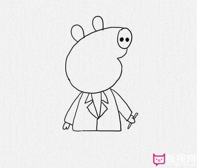 简单的儿童简笔画教程，小猪佩奇简笔画