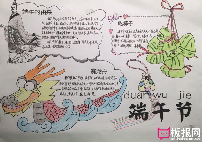 2018年端午节手抄报图片，端午的由来