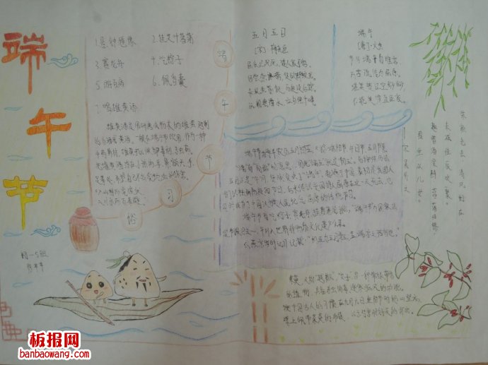 端午粽香万里手抄报