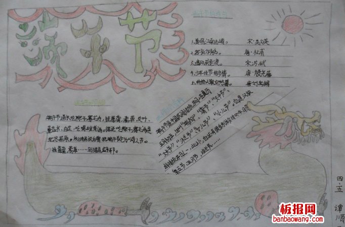 快乐端午节手抄报