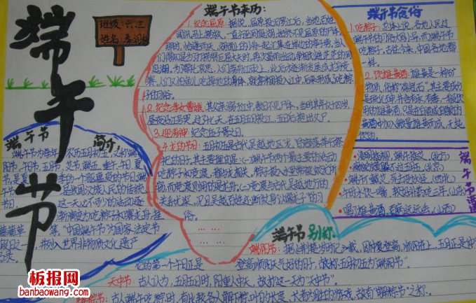 五月五，贺端午佳节手抄报