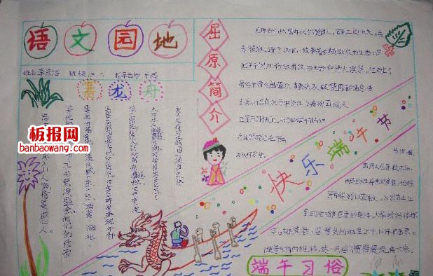 粽子迎端午手抄报
