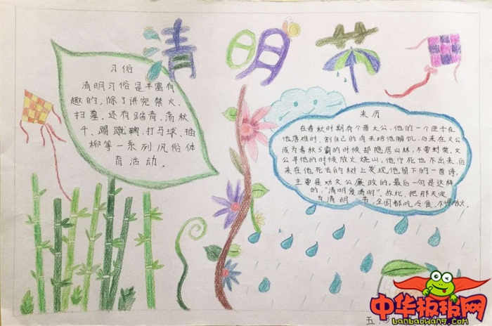 小学生清明节手抄报图片，清明节到啦