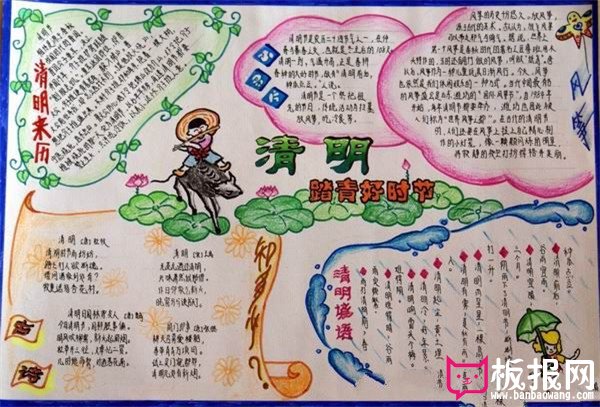 清明佳节，清明节手抄报