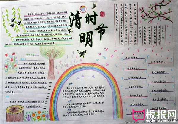 清明节踏青手抄报，清明节